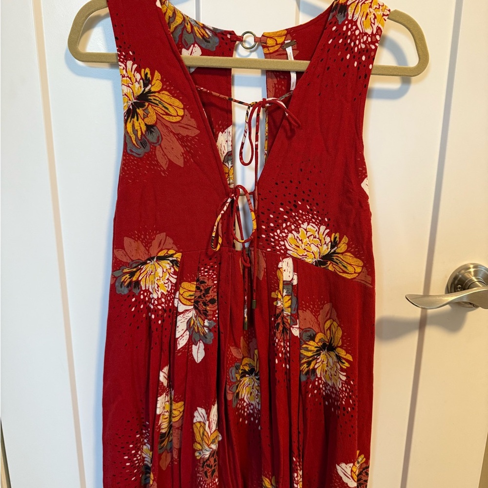 Free People Red Floral Mini Dress
